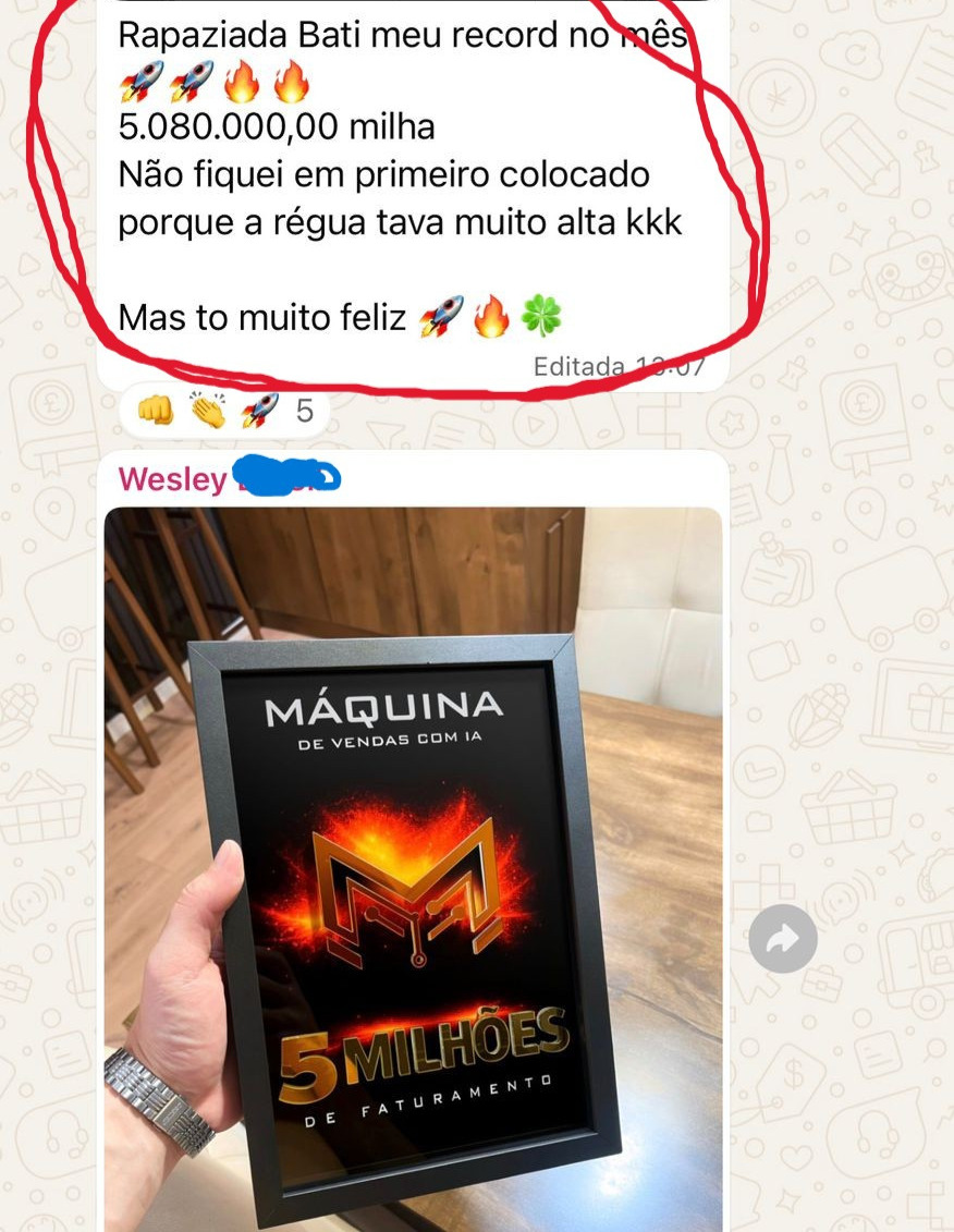 Wesley — record de R$ 5 milhões no mês