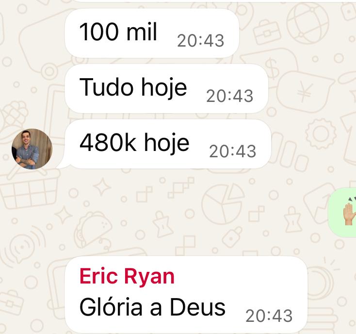 Eric Ryan — 100k + 480k no mesmo dia